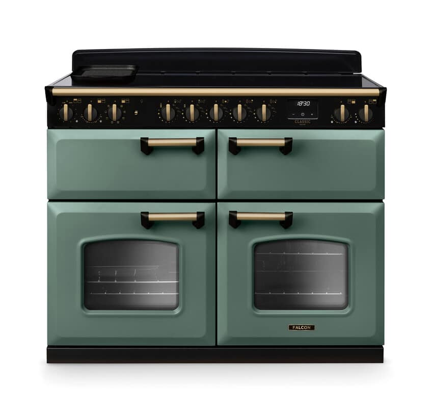 Classic-Deluxe-110-Induction-Slow-cook-oven-Mineral-Green-Antique-Brass